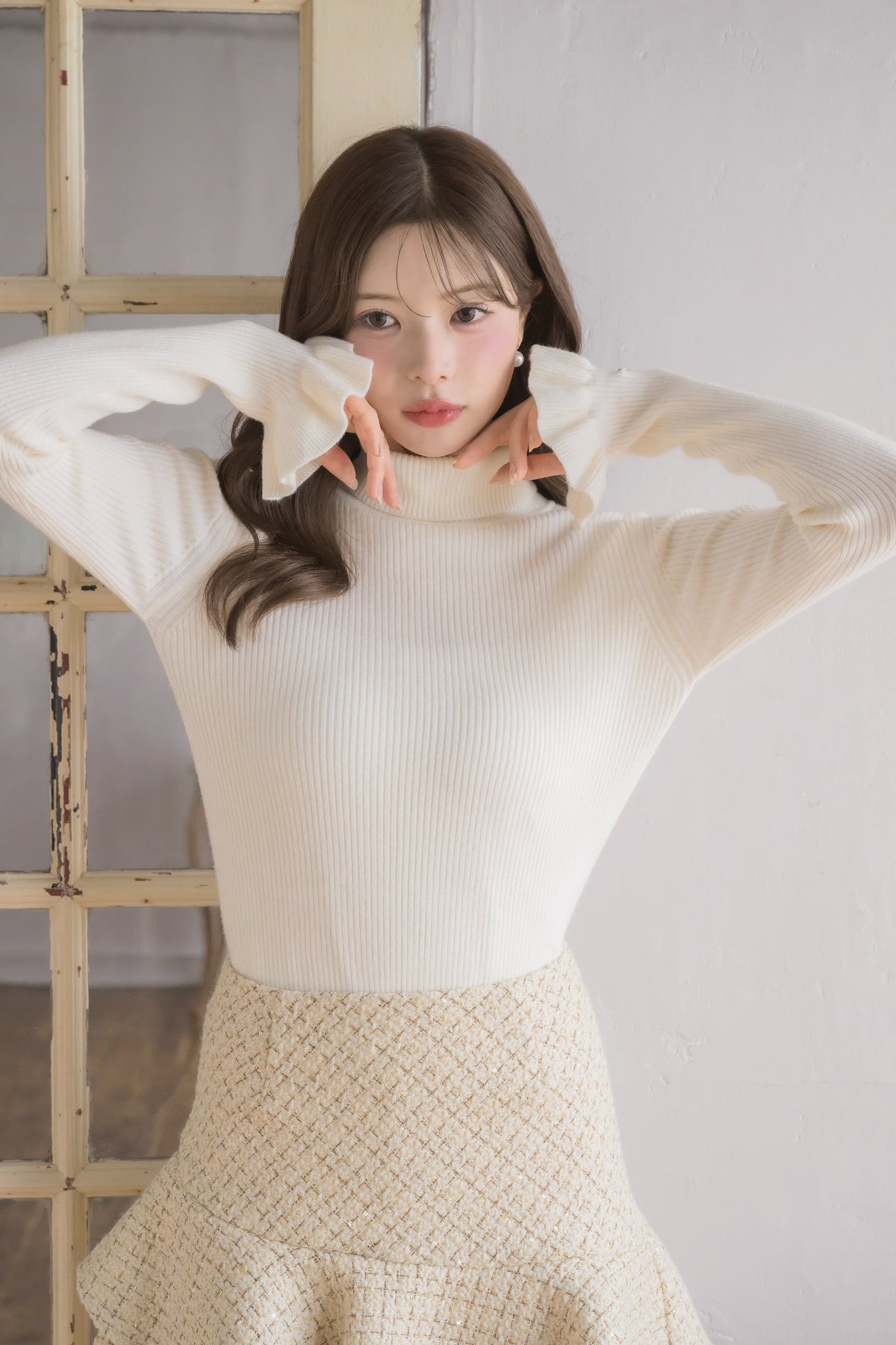 tweed whip mini skirt