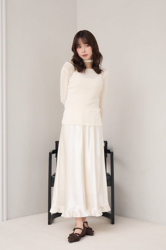 satin frill skirt