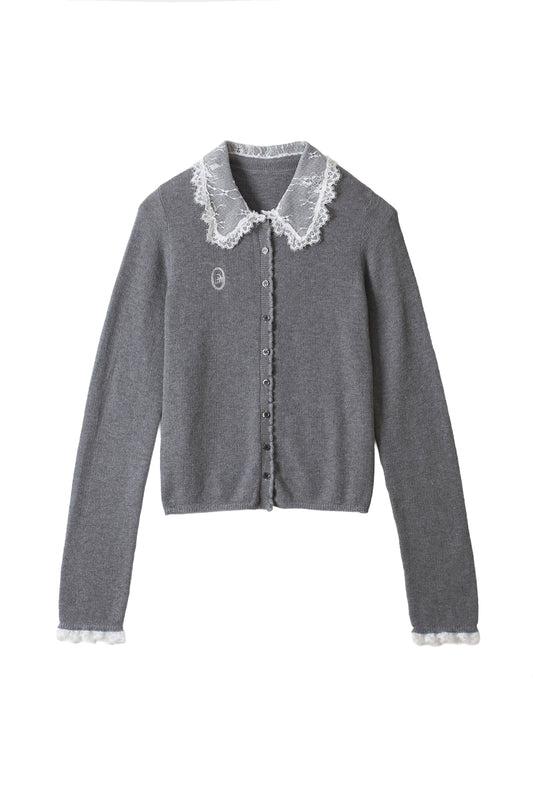 lace collar cardigan