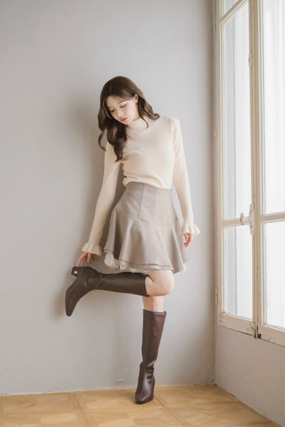 frill lace mini skirt