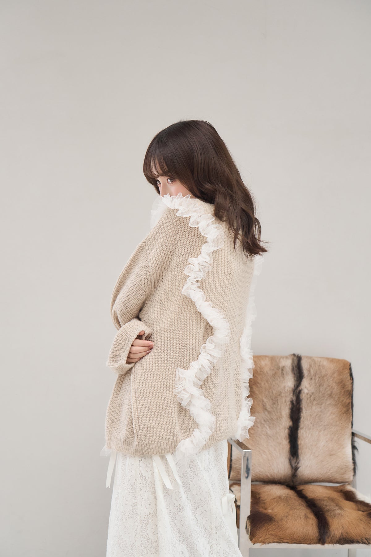 tulle big cardigan