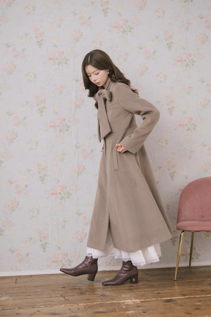 soft ribbon long coat