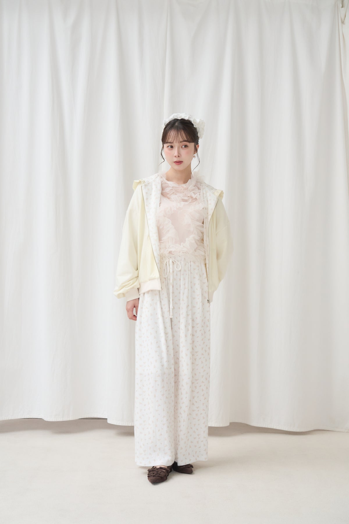 flower frill hoodie