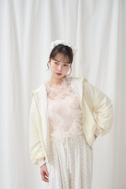 flower frill hoodie