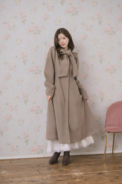 soft ribbon long coat