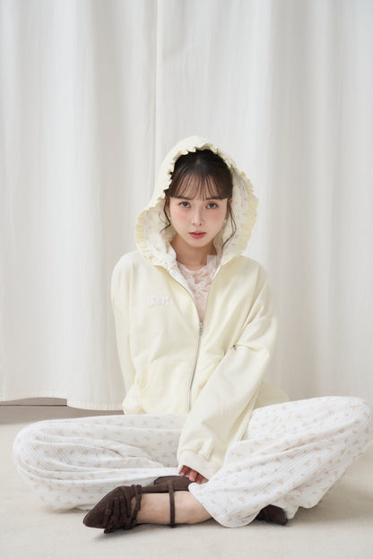 flower frill hoodie