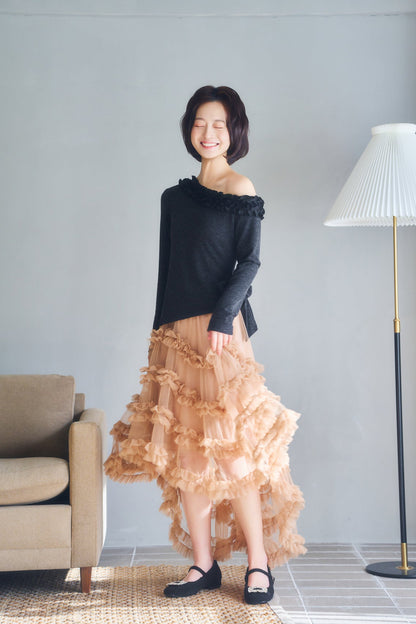 mermaid frill tulle skirt