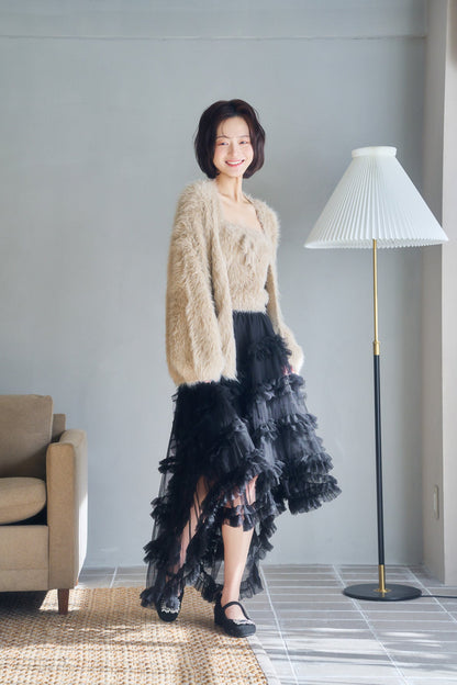 mermaid frill tulle skirt