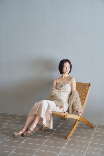 satin lace cami dress