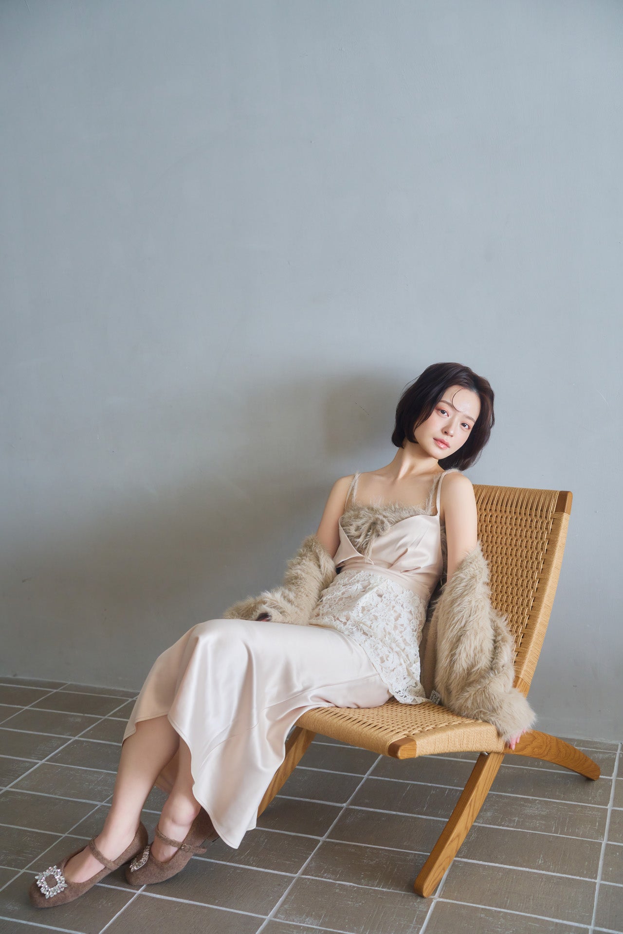 satin lace cami dress