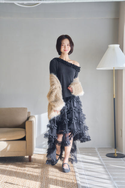 mermaid frill tulle skirt