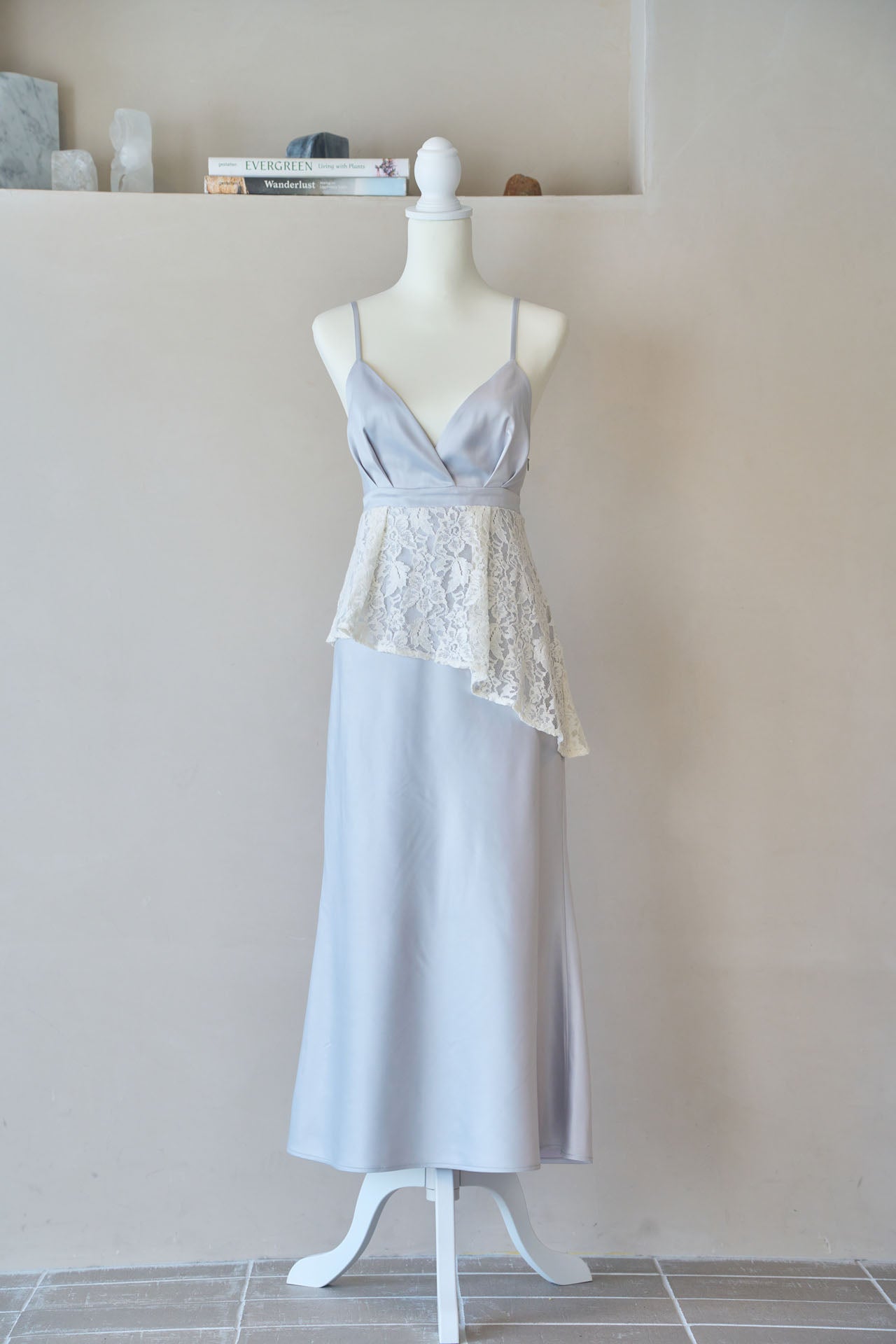 satin lace cami dress