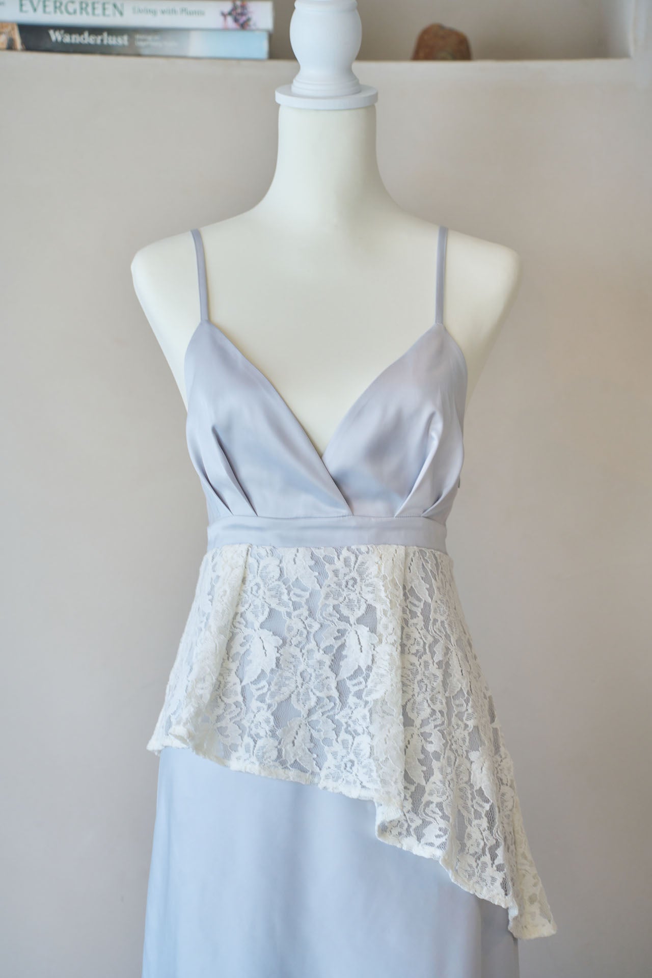 satin lace cami dress