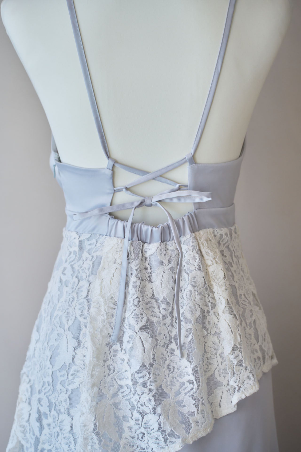 satin lace cami dress