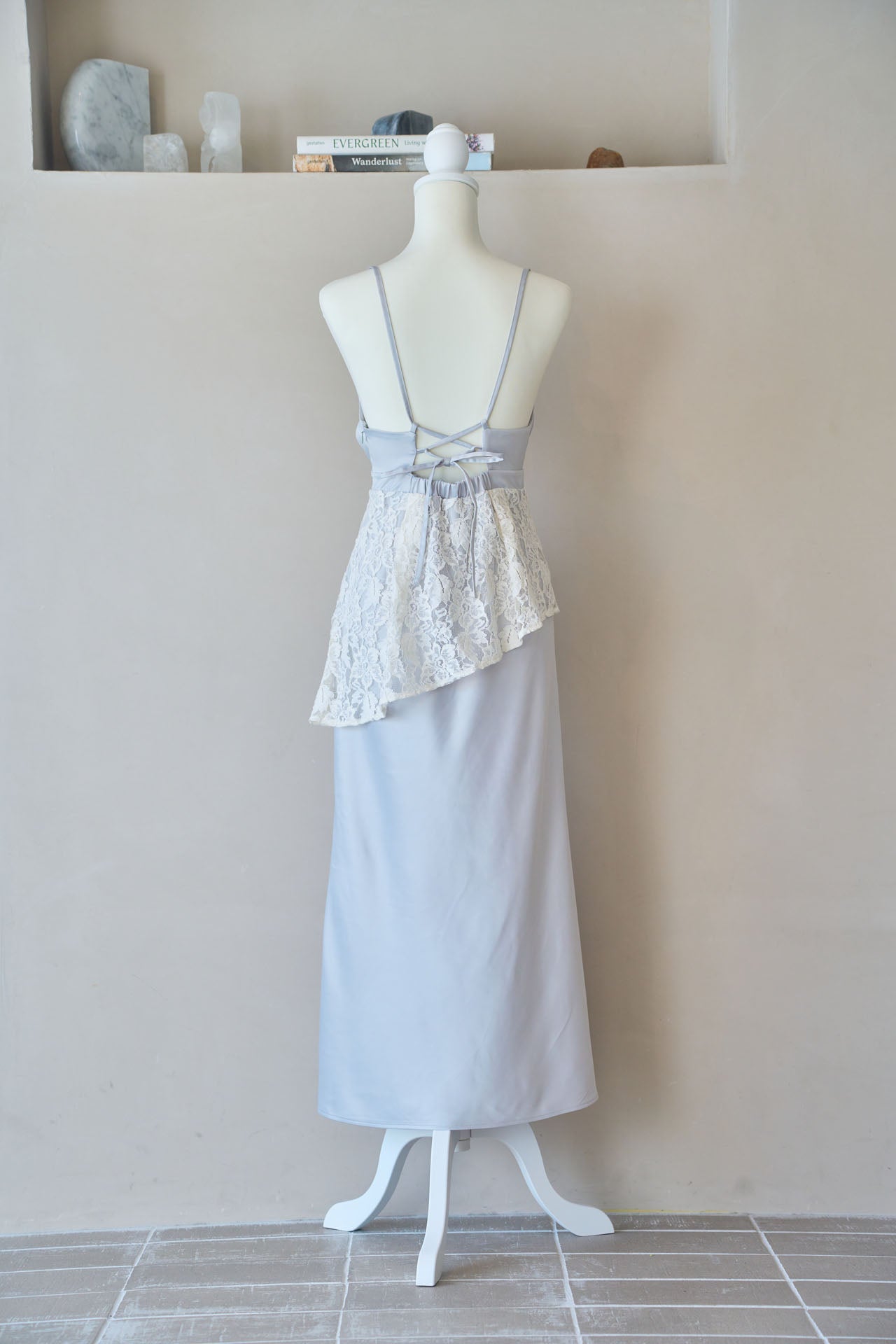 satin lace cami dress