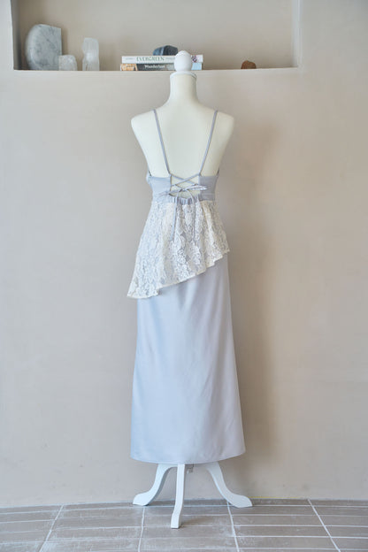 satin lace cami dress