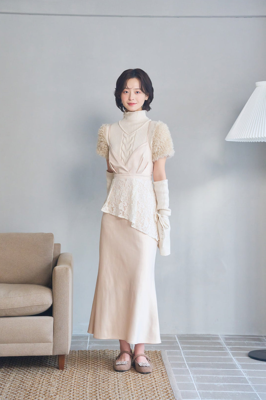 satin lace cami dress