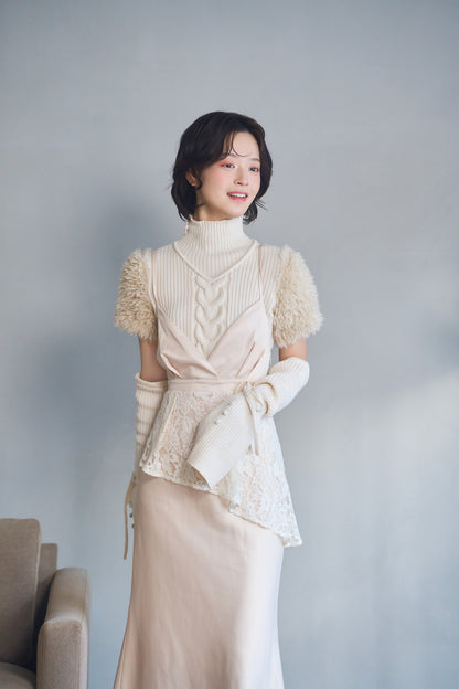 satin lace cami dress
