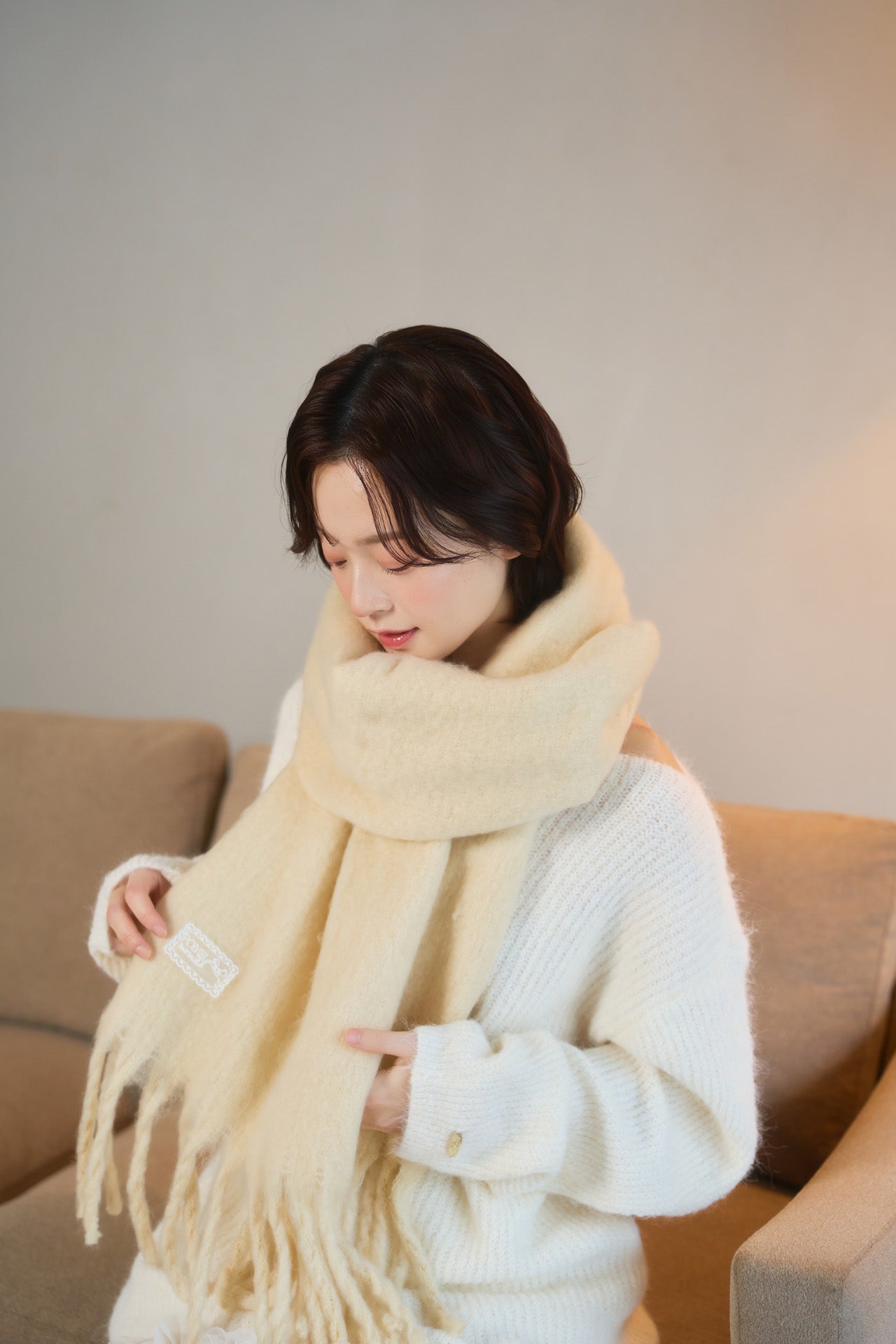 lace tag fluffy muffler – POMIII PARTAGE