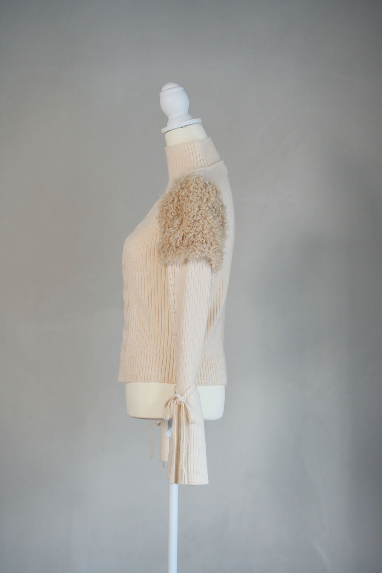 トップス pomiii fur docking knit ivory fur docking knit – POMIII PARTAGE