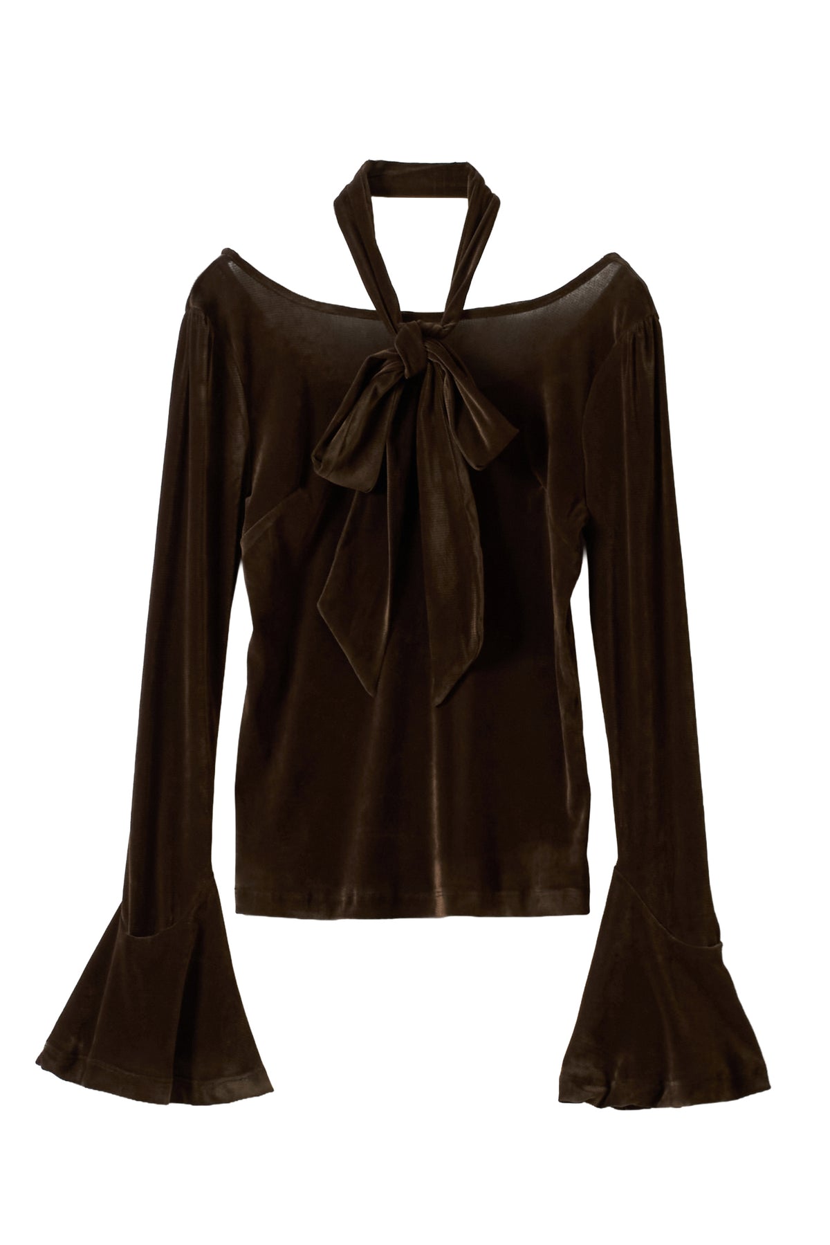 back-open sheer velour tops