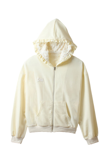 flower frill hoodie（アイボリー・展示会予約）