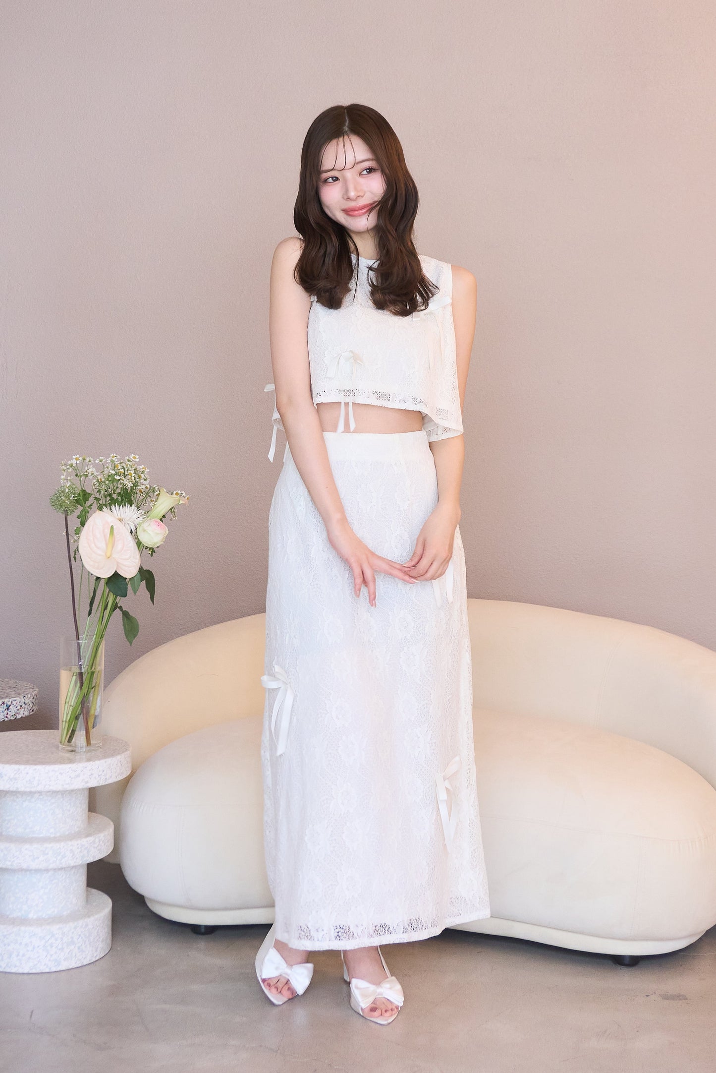 petit ribbon lace set-up