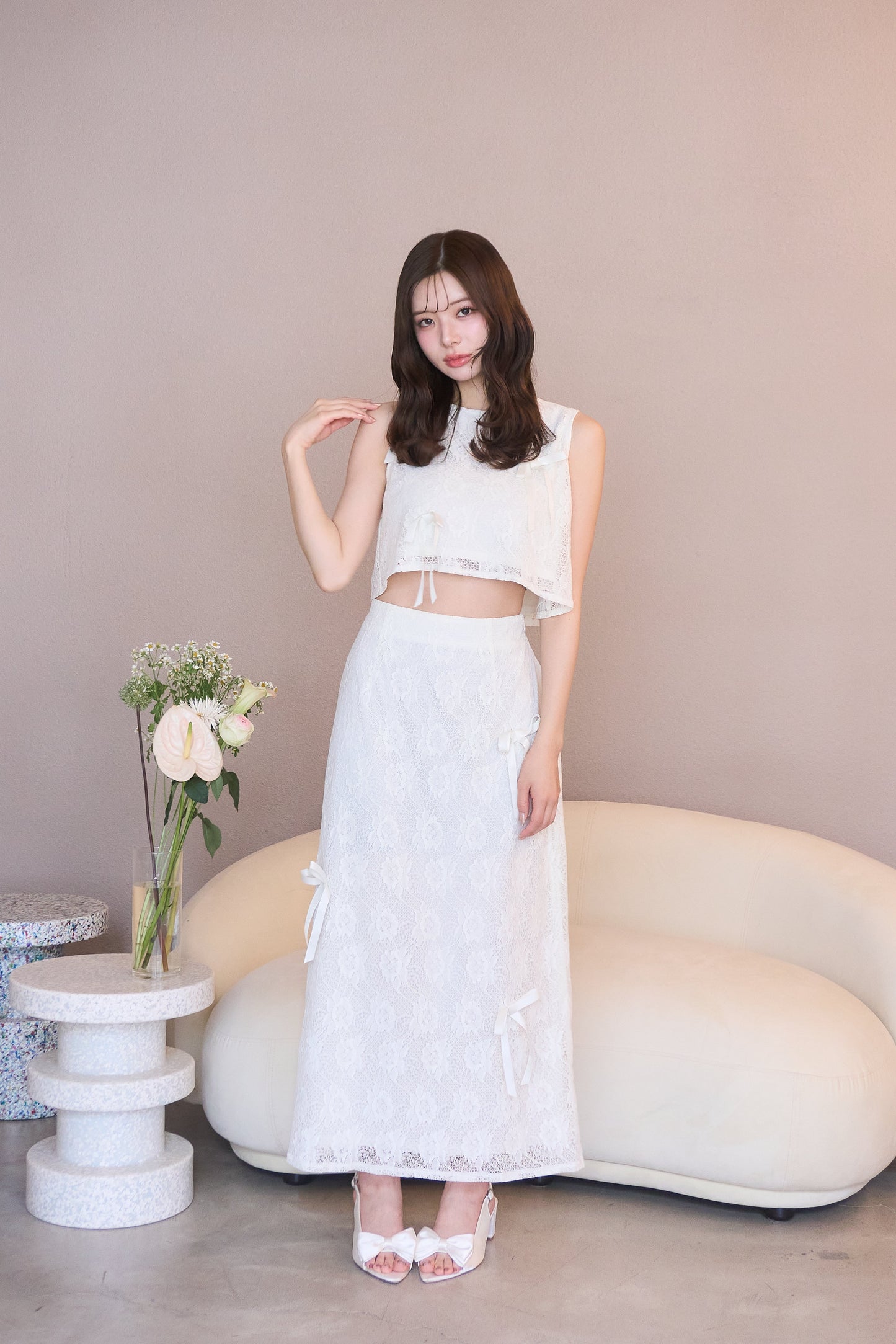 petit ribbon lace set-up