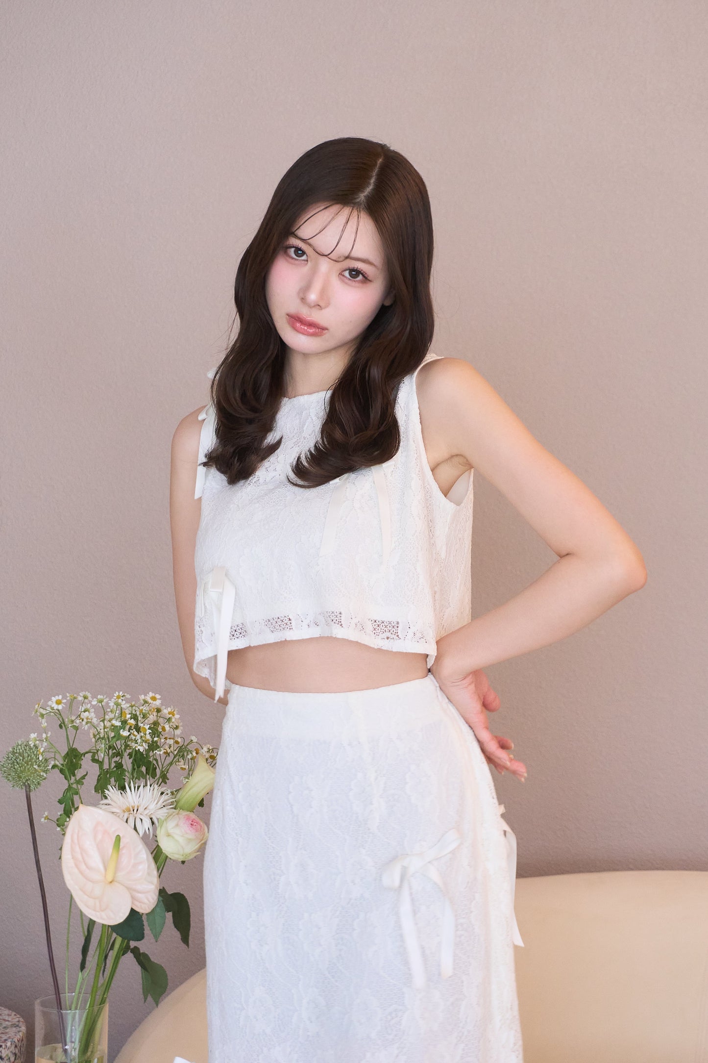 petit ribbon lace set-up