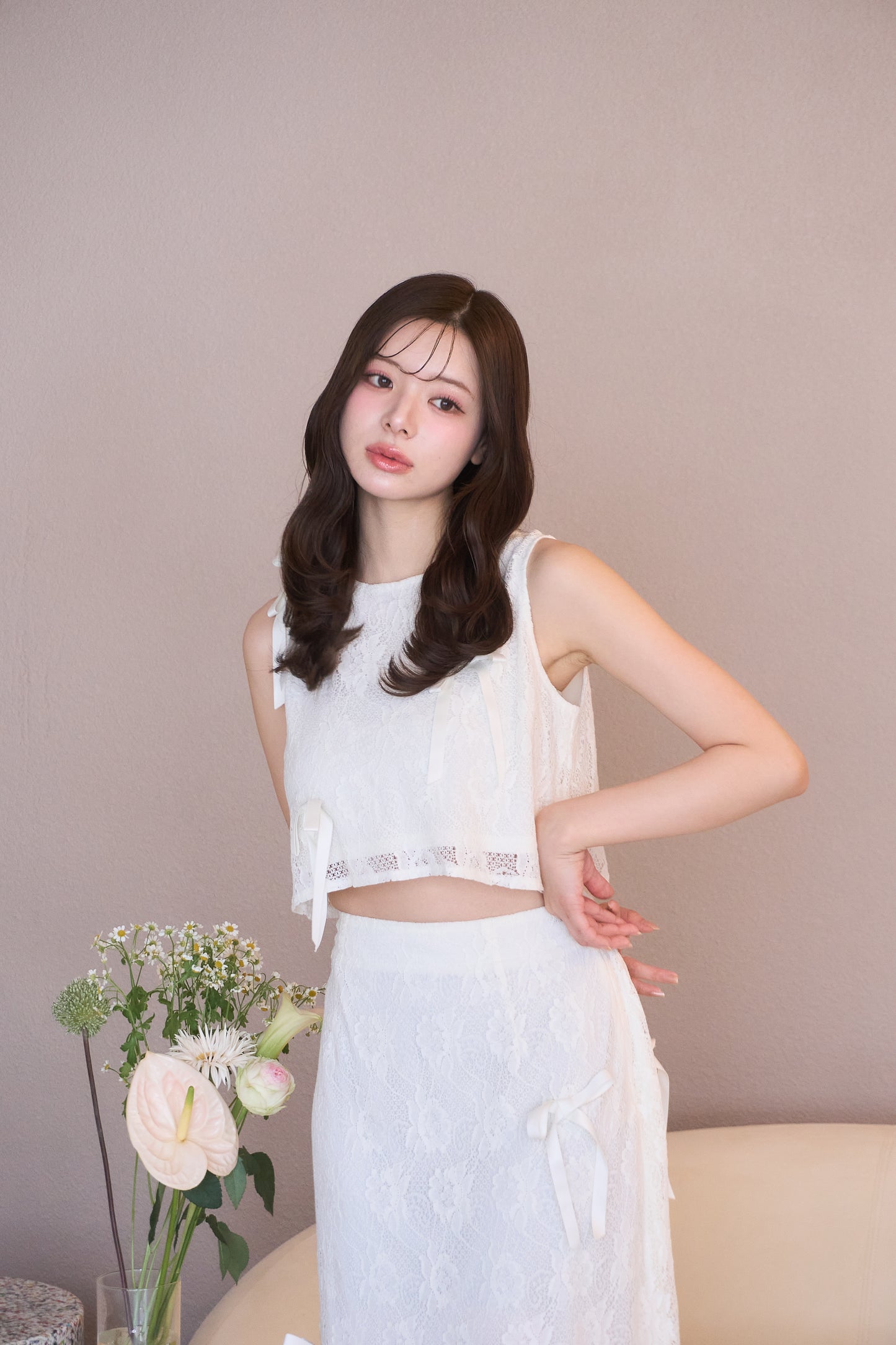 petit ribbon lace set-up