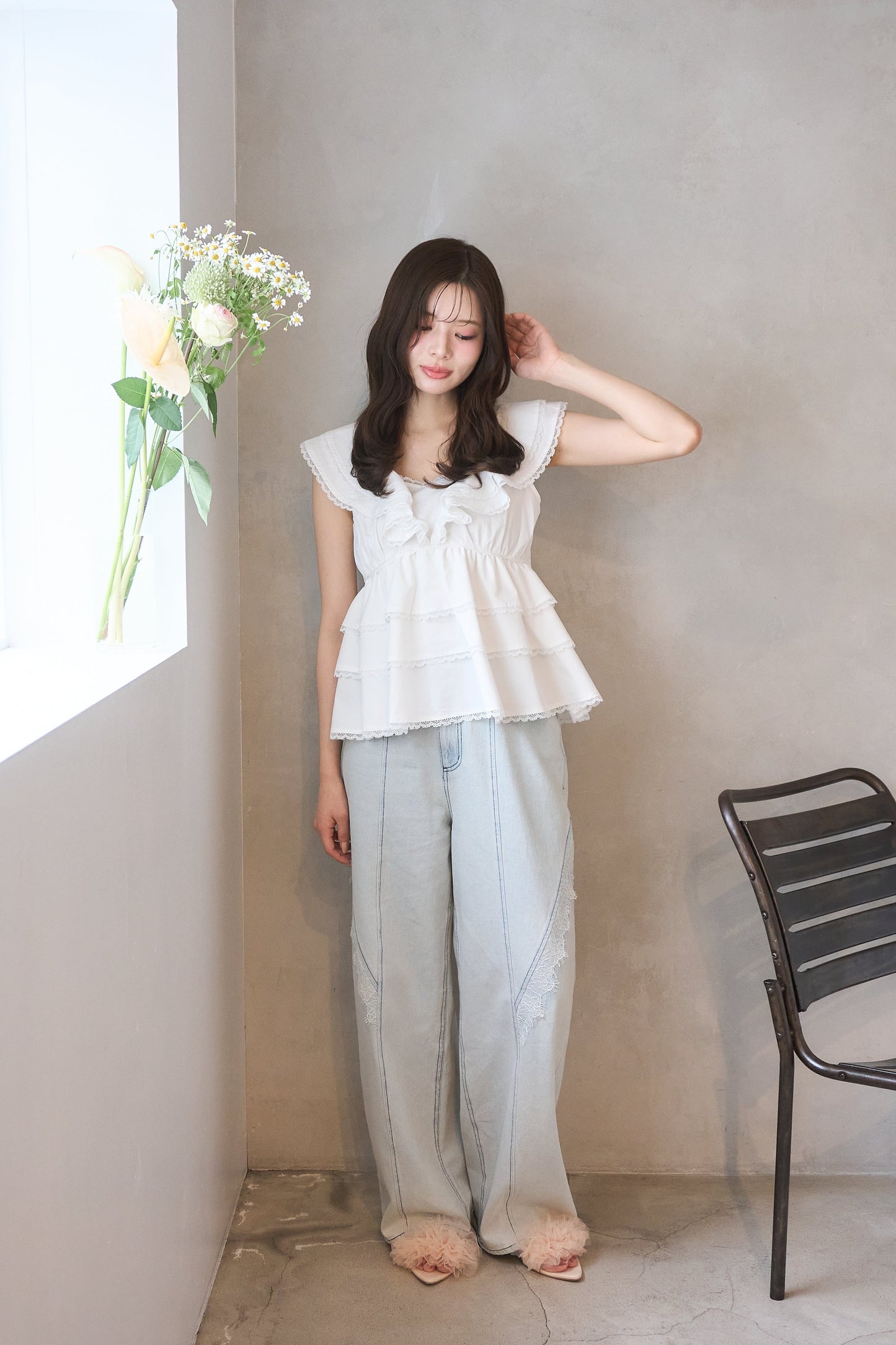 cotton tiered blouse