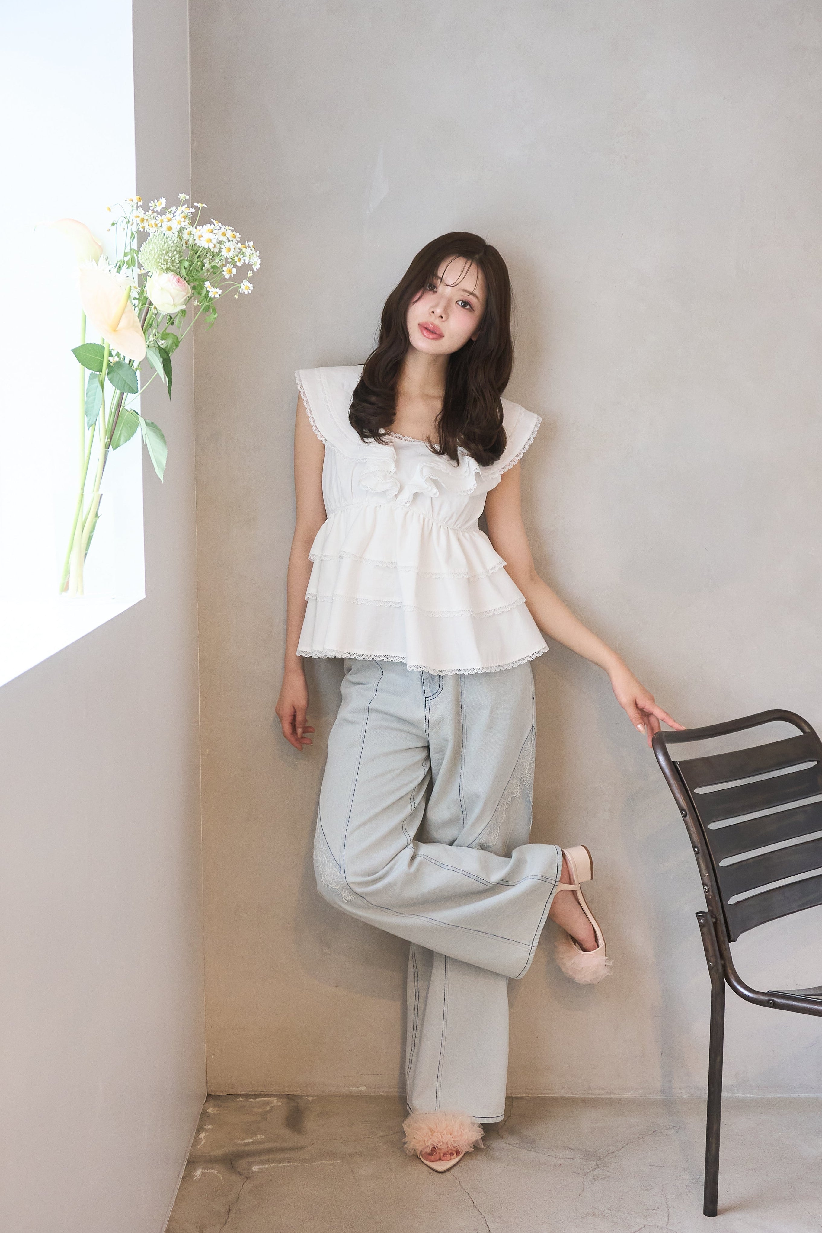 【新品】POMIII PARTAGE cotton tiered blouse cotton tiered blouse – POMIII PARTAGE