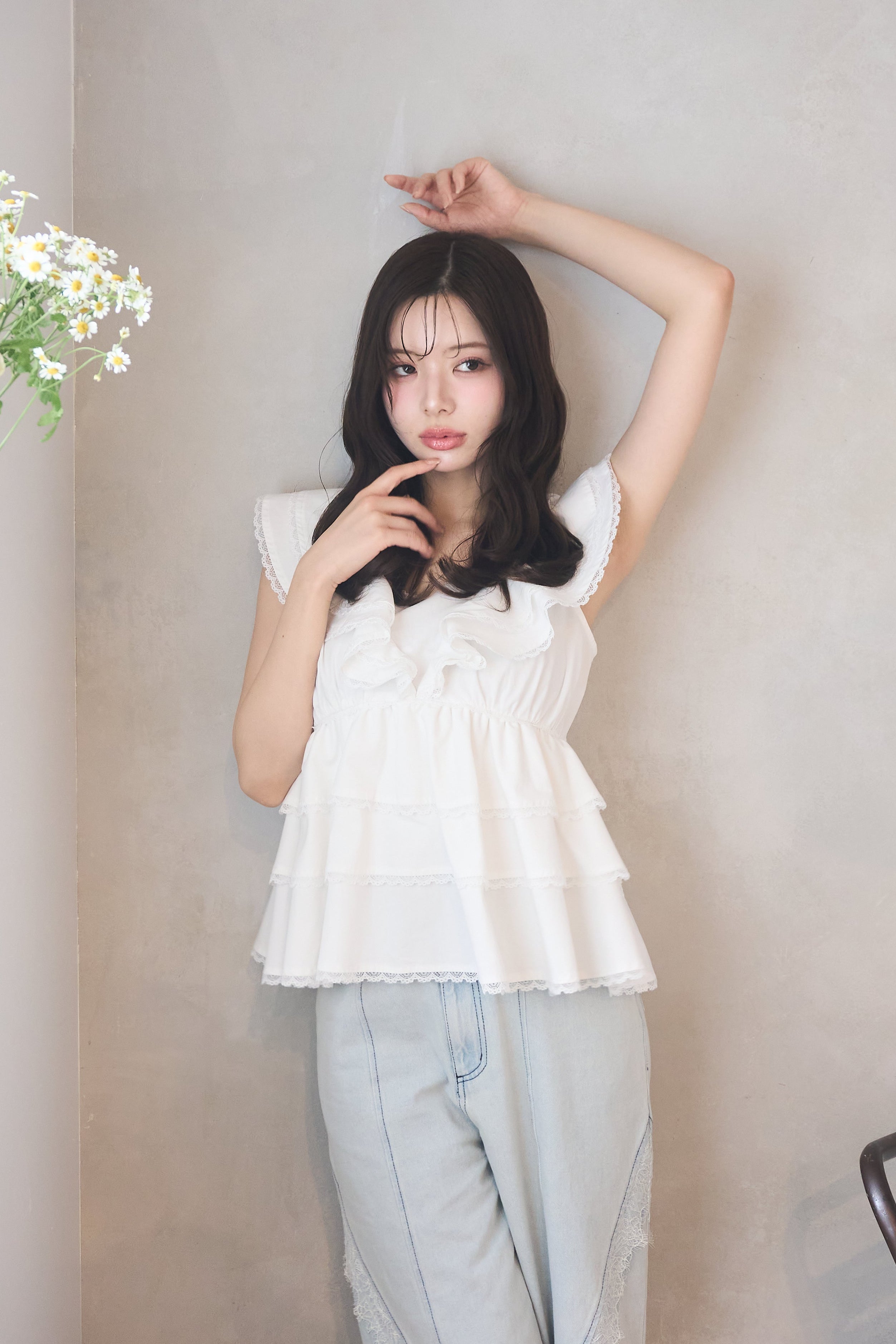 【新品】POMIII PARTAGE cotton tiered blouse cotton tiered blouse – POMIII PARTAGE