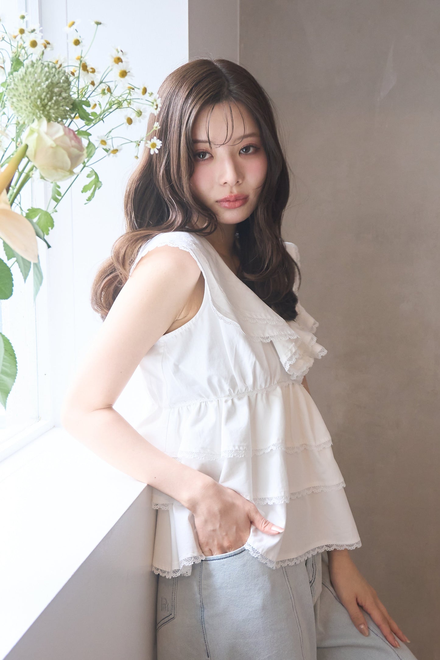 cotton tiered blouse