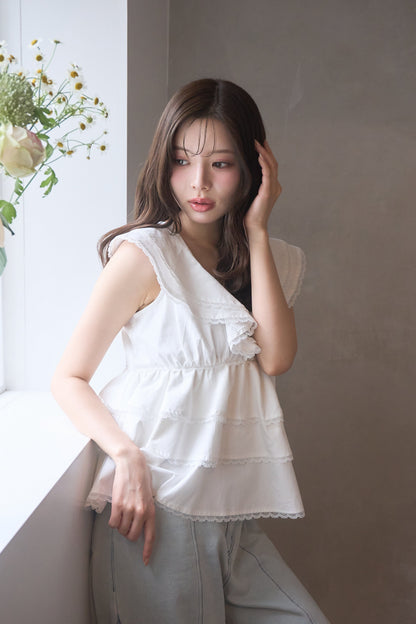 cotton tiered blouse