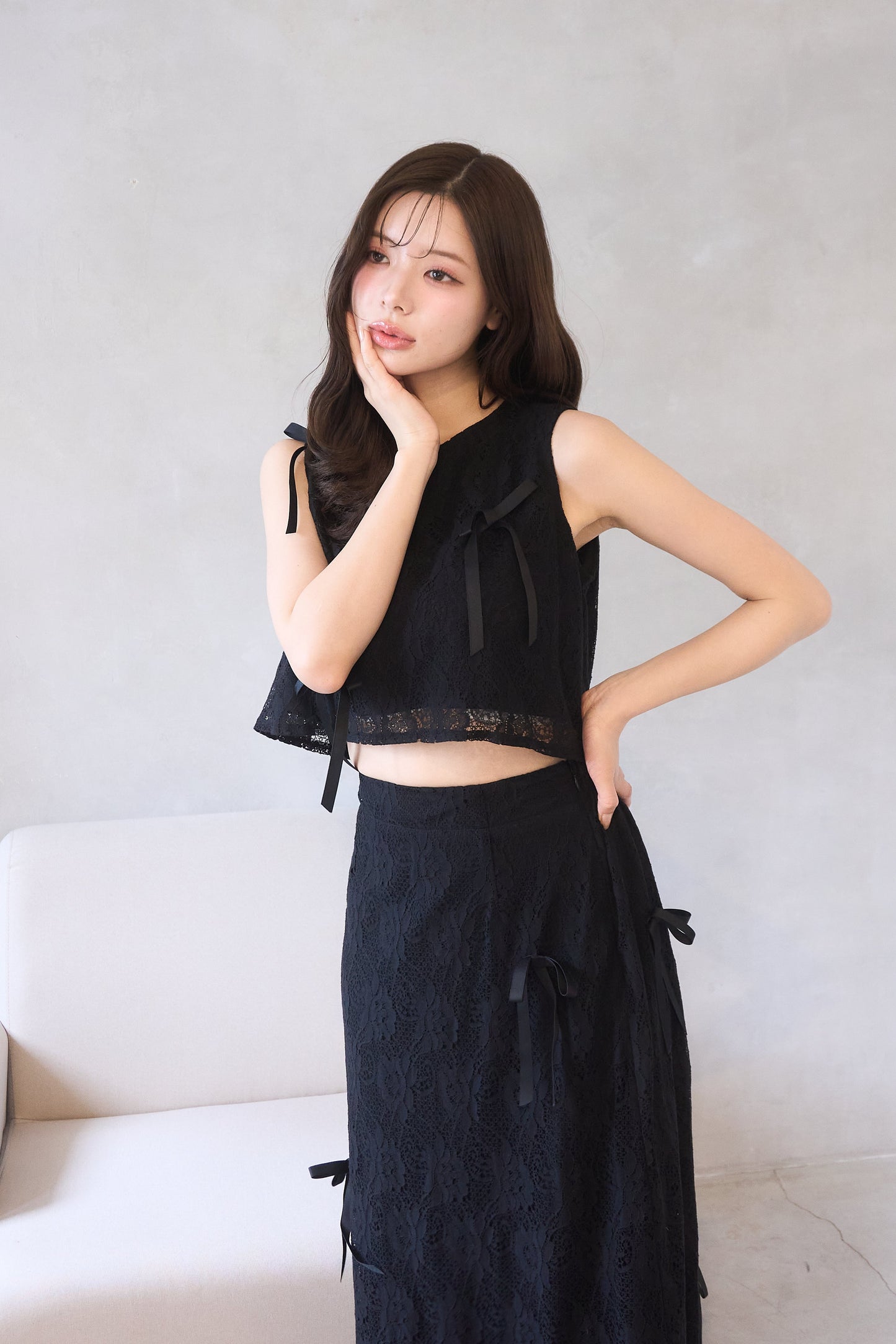 petit ribbon lace set-up