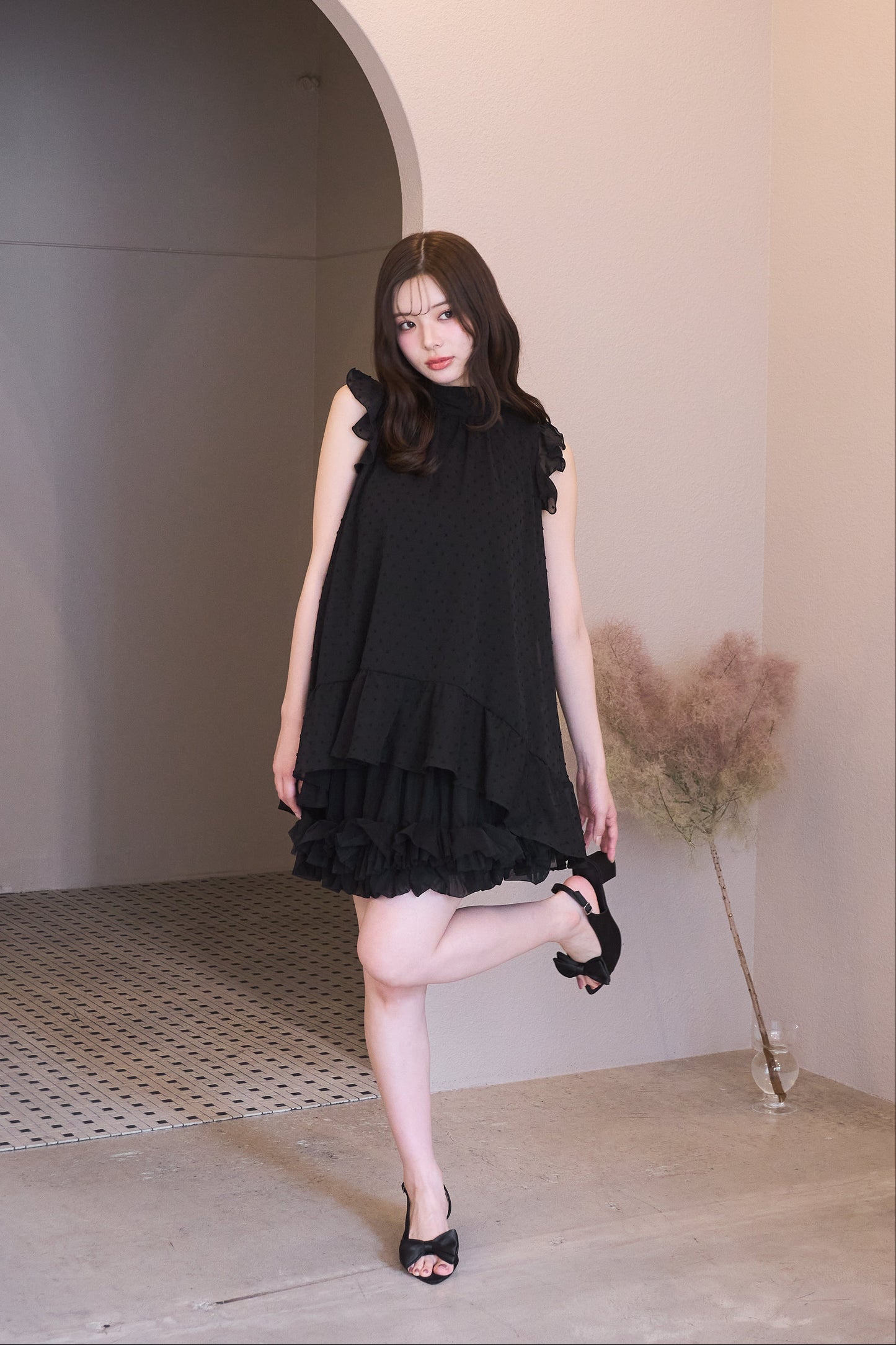 dot sheer blouse