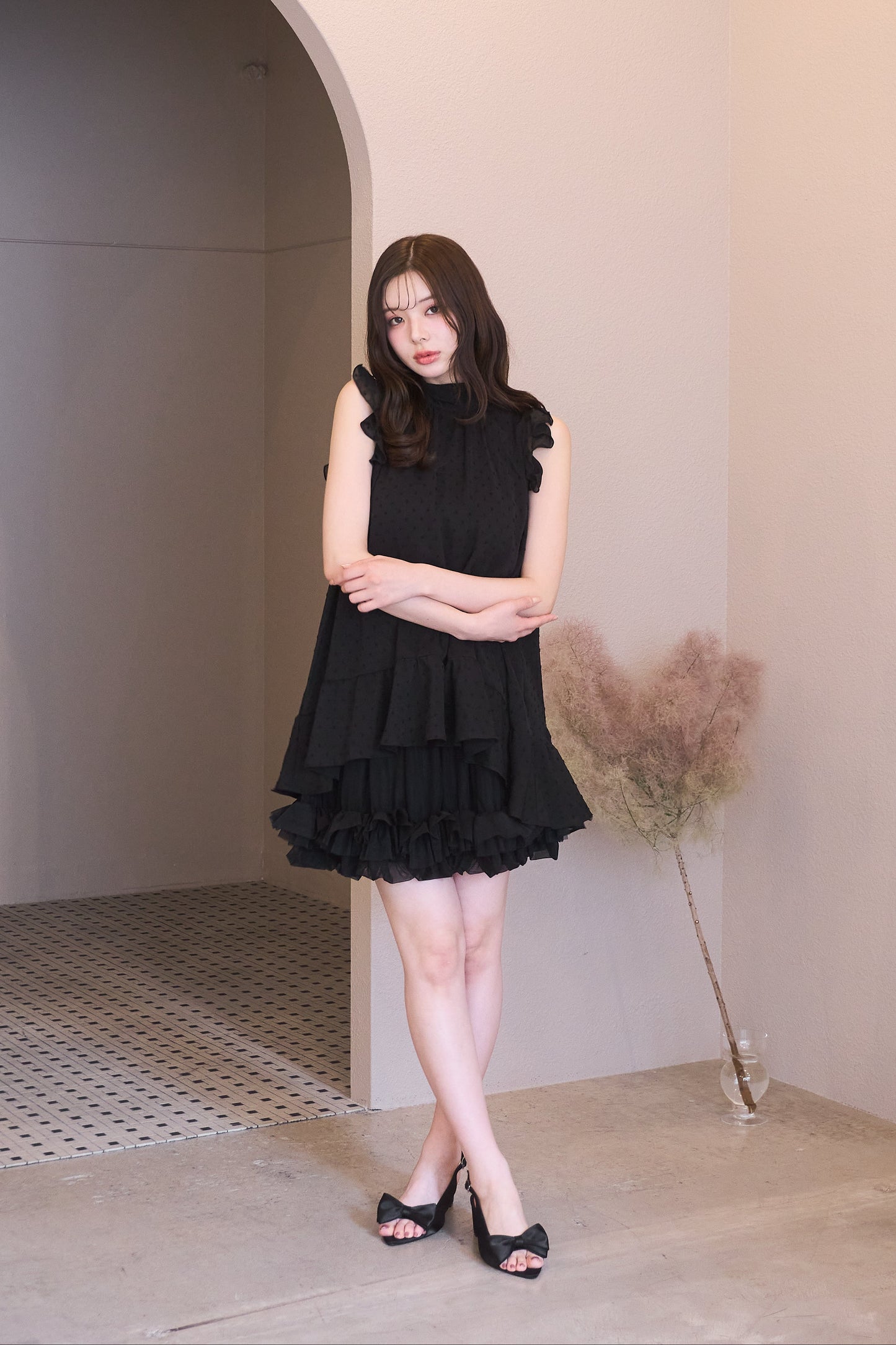 dot sheer blouse