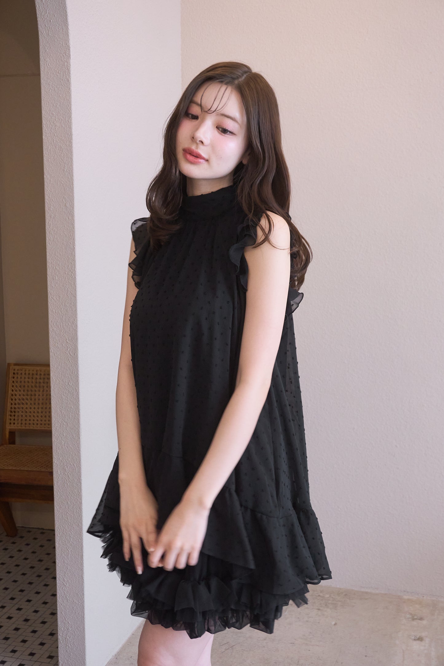 dot sheer blouse