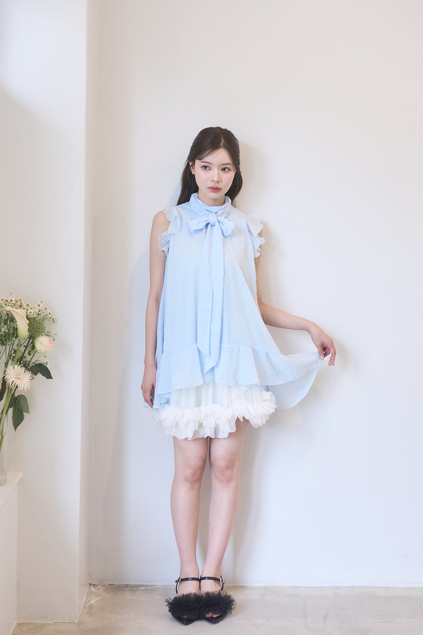 dot sheer blouse