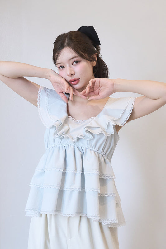 cotton tiered blouse