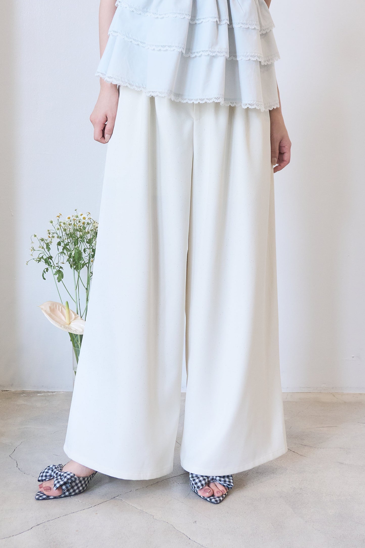 glitter high waist pants