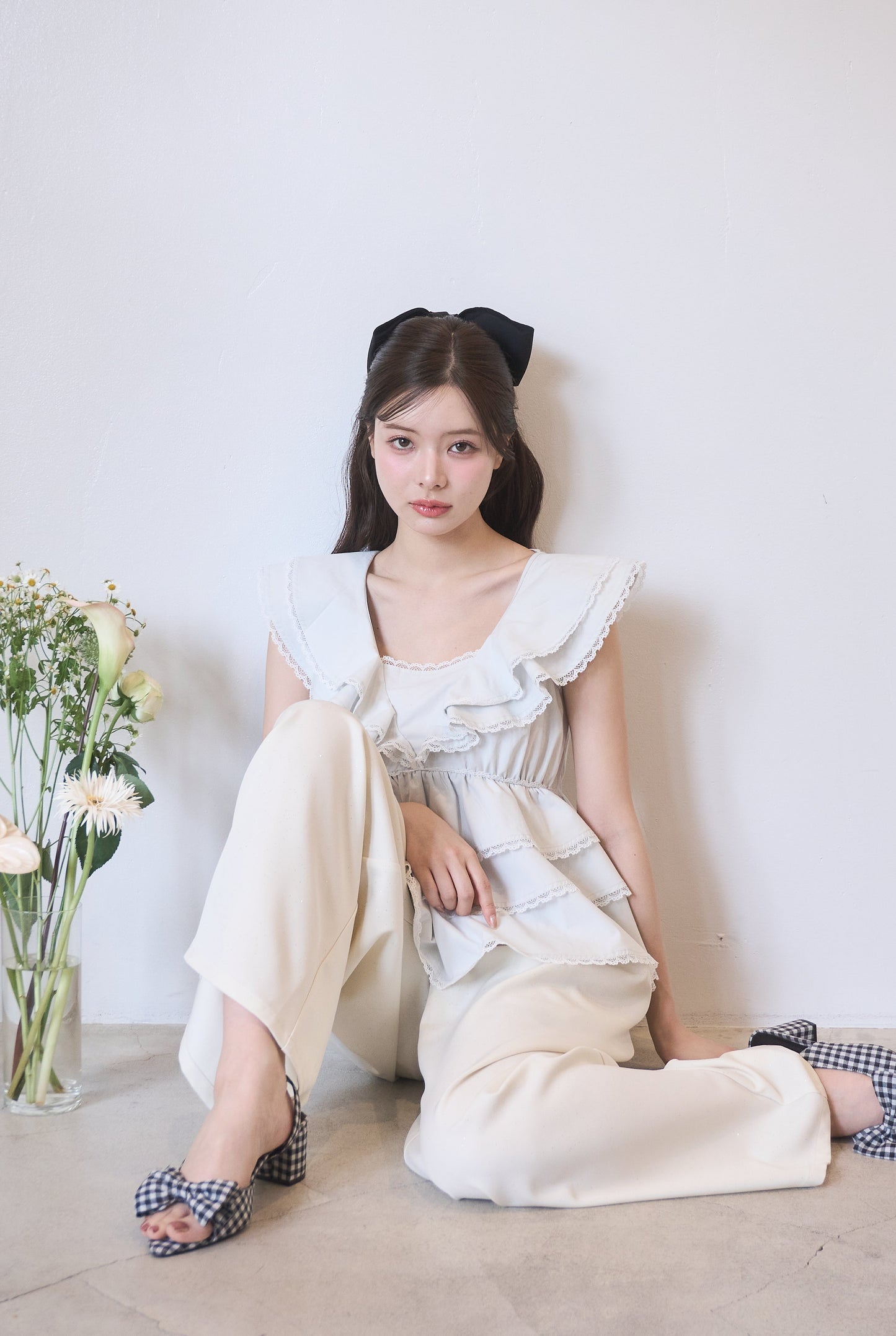 glitter high waist pants