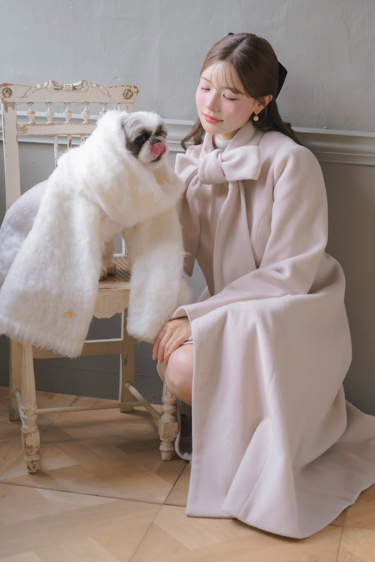 soft ribbon long coat