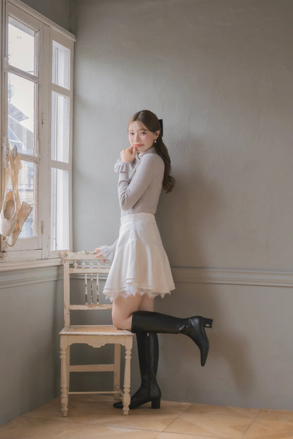 frill lace mini skirt