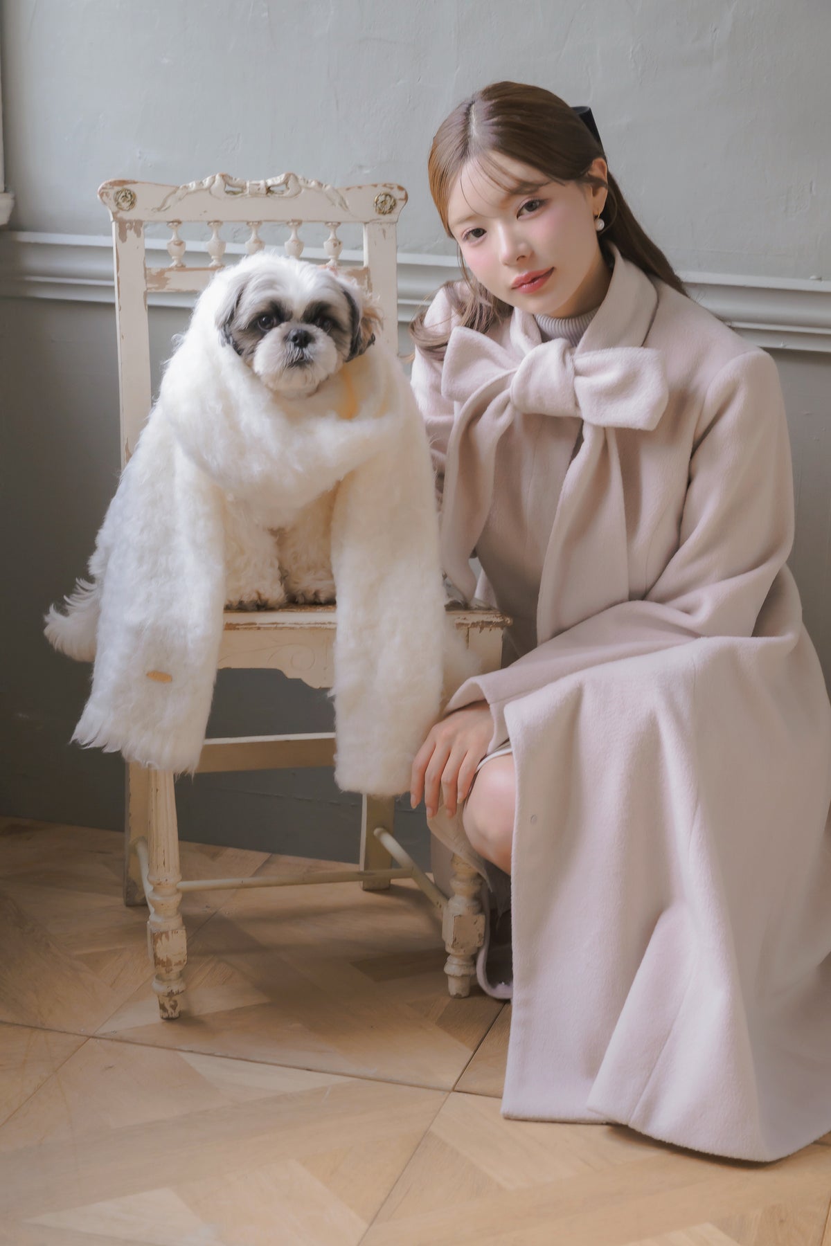soft ribbon long coat