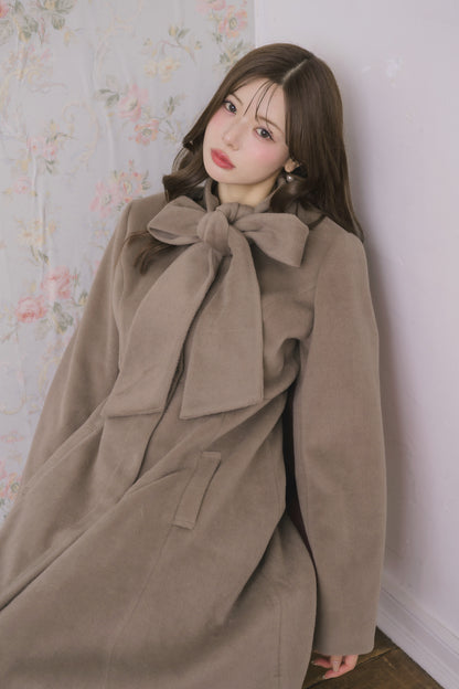 soft ribbon long coat