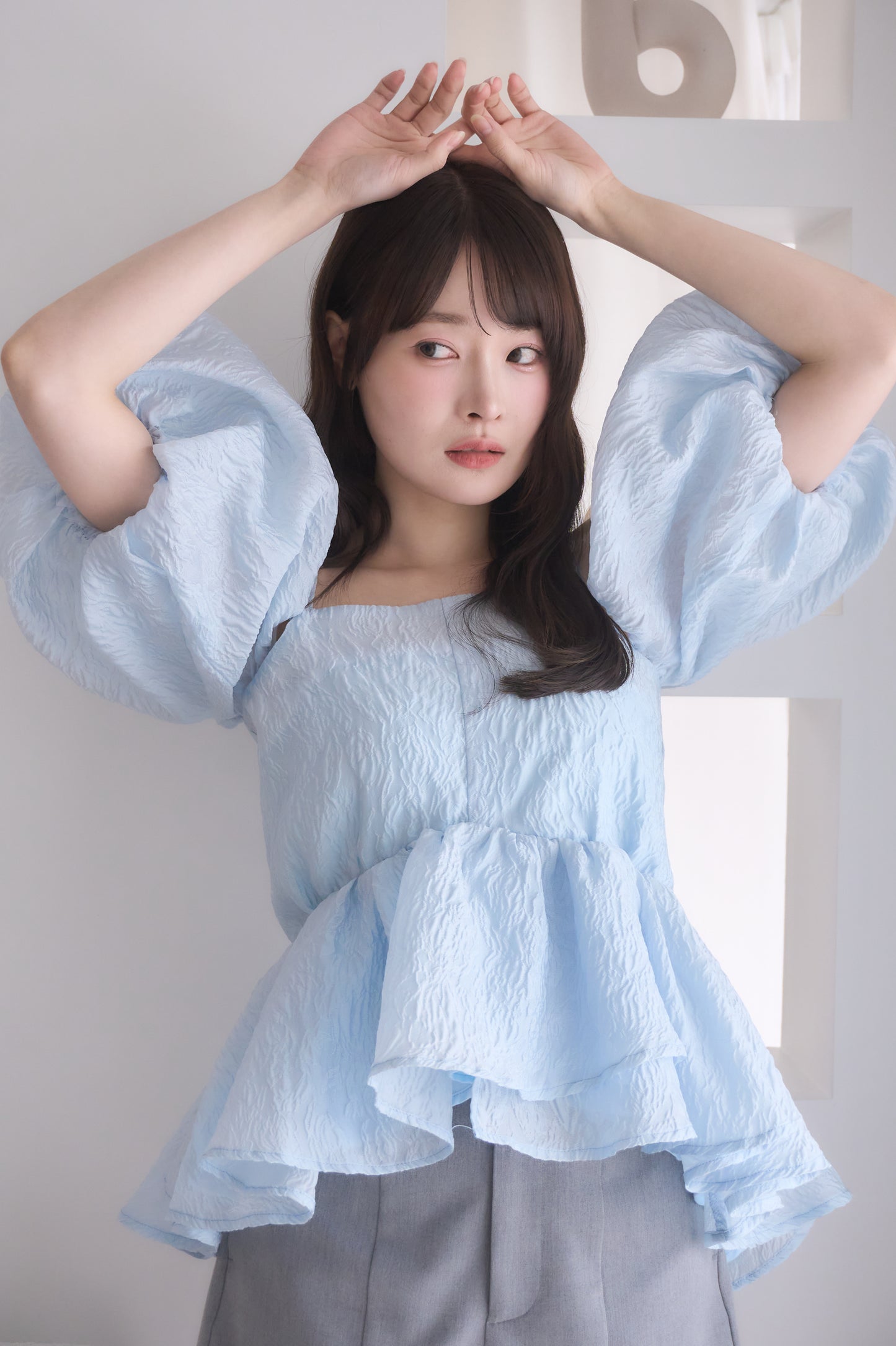 puff peplum variation tops