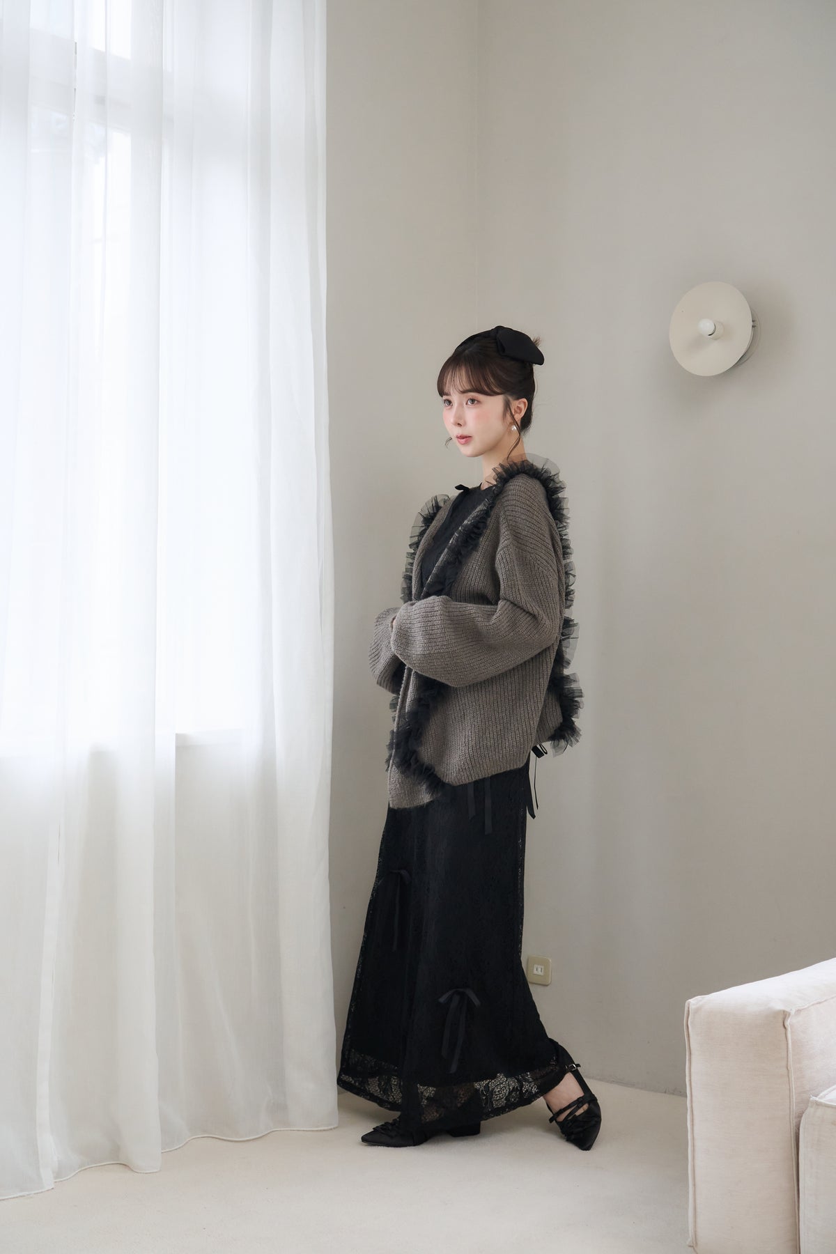 tulle big cardigan