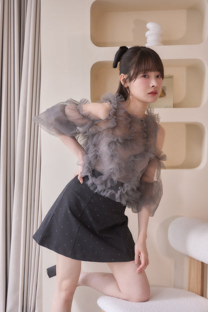 rhinestone mini skirt